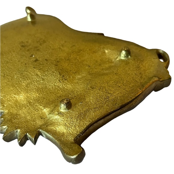 SOLD Art Nouveau Trinket Tray Brass Bronze Dish Vanity Tray Dressing Table Catch - Picture 5 of 8